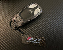 Load image into Gallery viewer, Genuine Carbon Fiber Keyring Key FOB Cover For Audi RS4 RS5 S4 S5 SQ5 SQ7 TTRS
