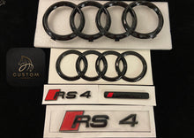 Load image into Gallery viewer, RS4 Gloss Black Badges Package For Audi RS4 B8 B9 2013-2023 Exclusive Pack
