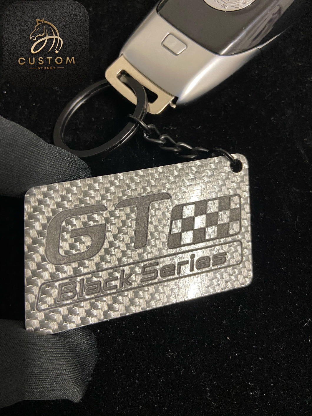 GT Black Series Genuine Carbon Fiber Keyring Keychain For Mercedes AMG Custom