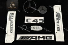 Load image into Gallery viewer, Gloss Black C43 Full Badges Emblems Package for Mercedes C43 W205 C205 S205 A205 Exclusive Pack
