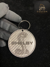 Load image into Gallery viewer, Custom Genuine Carbon Fiber Keyring Keychain For Mustang Shelby
