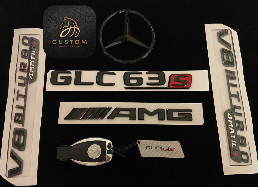 Gloss Black GLC63S AMG Full Badges Package For GLC63S X253 C253 Standard Pack