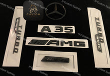 Load image into Gallery viewer, Gloss Black A35 AMG Badges Package For Mercedes A35 W177 V177 Exclusive Pack
