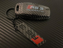 Load image into Gallery viewer, Genuine Carbon Fiber Key Fob Cover Keyring Pack For Audi S3 RS3 GY Model 2021-2023 Exclusive Gift
