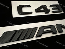 Load image into Gallery viewer, Gloss Black C43 Full Badges Emblems Package for Mercedes C43 W205 C205 S205 A205 Exclusive Pack
