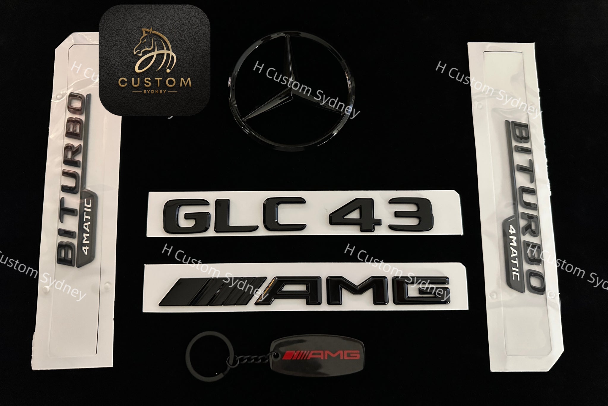 GLC43 Gloss Black Badges Package for Mercedes GLC43 X253 SUV C253