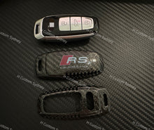 Load image into Gallery viewer, Genuine Carbon Fiber Key Cover Keyring Package for Audi RSQ8 RS7 RS6 RS3 RS etron GT  Custom Made
