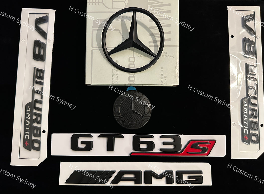 Matte Black GT63S Badges Package For Mercedes GT63S X290 ONLY