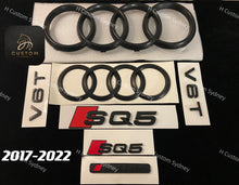 Load image into Gallery viewer, SQ5 Matte Black Badges Set For Audi SQ5 8R FY 2013-2023 Exclusive Pack
