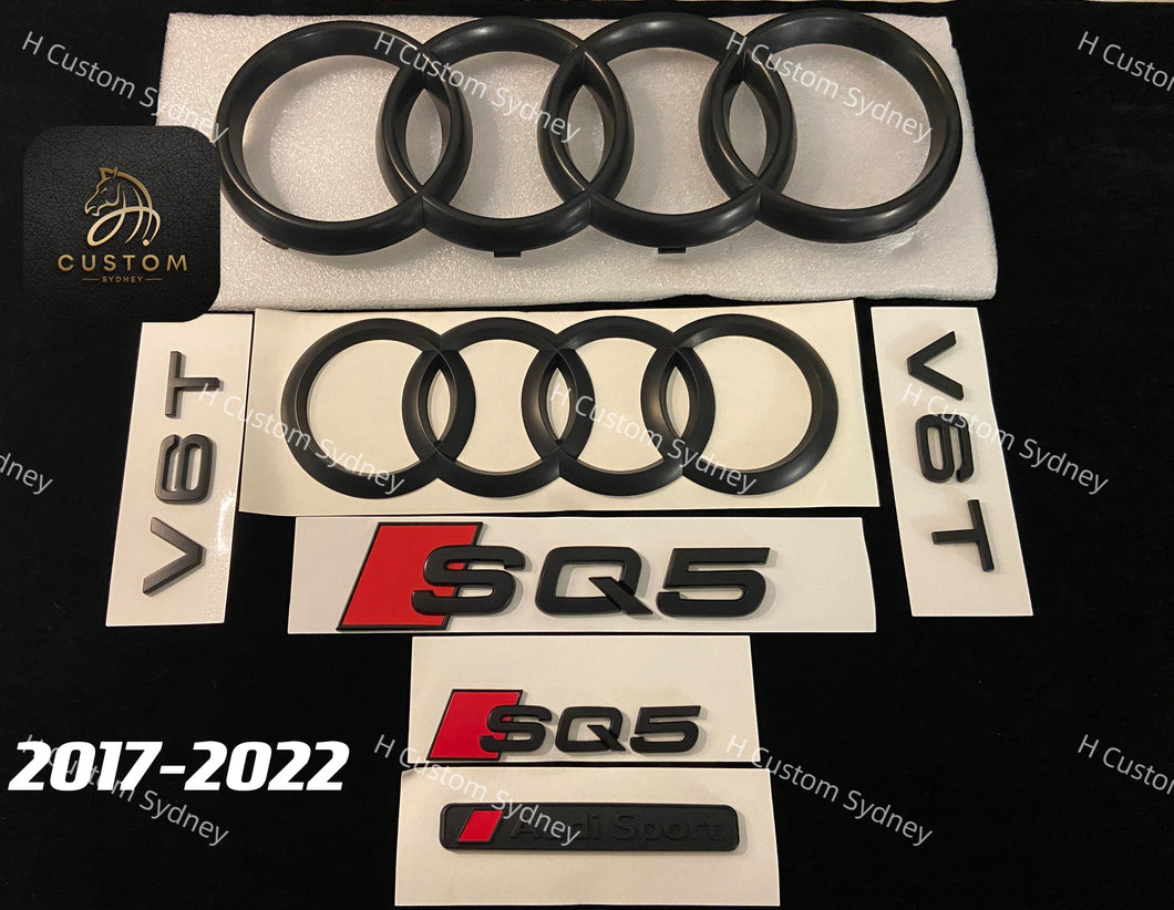 SQ5 Matte Black Badges Set For Audi SQ5 8R FY 2013-2023 Exclusive Pack