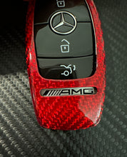 Load image into Gallery viewer, Premium Genuine Carbon Fiber Key Fob Cover Keyring Pack For Mercedes C63s E63S GLC63S GT63S Custom Made
