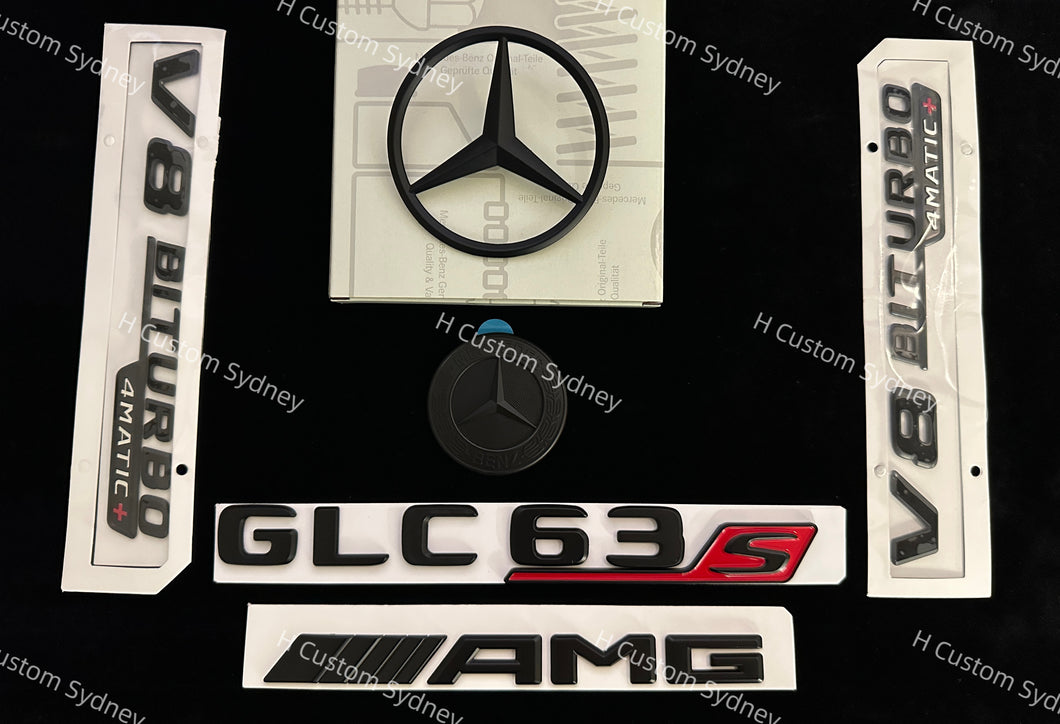 Matte Black GLC63S Badges Package For Mercedes GLC63S X253 C253 Exclusive Pack