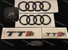 Load image into Gallery viewer, Gloss Black TTS Full Badges Package For Audi TT FV model 2015-2022
